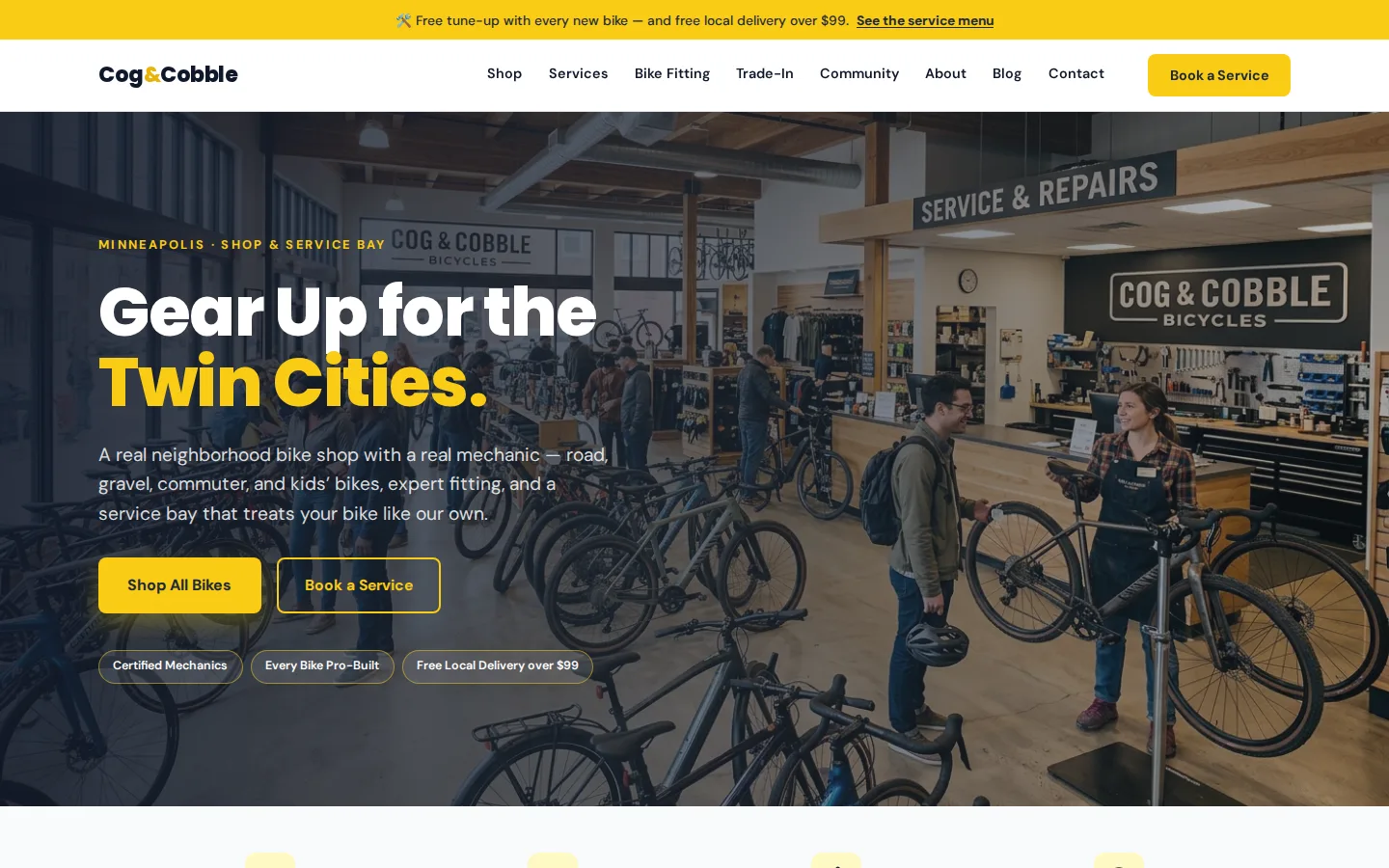 Cog & Cobble Bicycles website